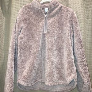 H&M mauve pink Sherpa half zip, good used condition size S